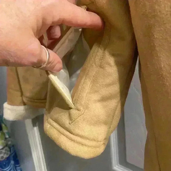 Girls Old Navy faux suede Sherpa lined zippered jacket side pockets NWOT XL (14) - Picture 12 of 13